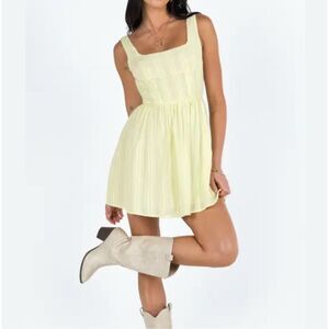 open lace back dress Nellie Mini Dress Yellow Floral